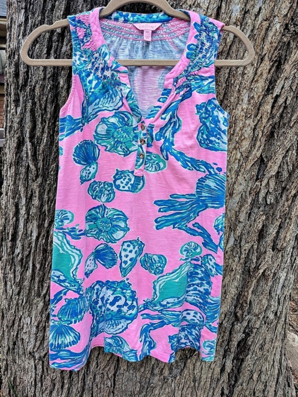 Lilly Pulitzer Floral Mini Dress in Pink & Blue Size XXS